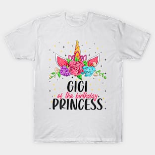 Gigi Of The Birthday Girl Unicorn Bday Girl Party T-Shirt